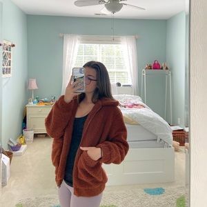 teddy bear jacket🤍🤍